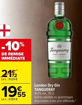 Carrefour Tanqueray London Dry Gin offre