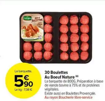 Carrefour Market 30 Boulettes Au Bœuf Nature offre