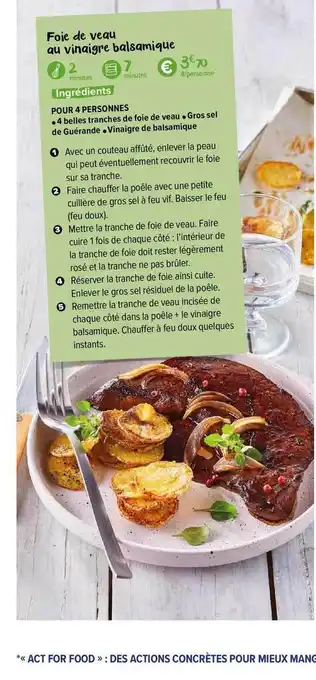Carrefour Market Foie De Veau Au Vinaigre Balsamique offre