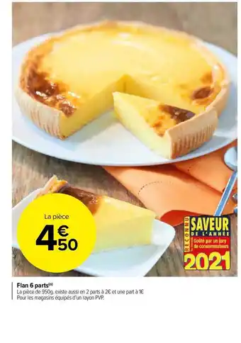Carrefour Market Flan 6 Parts offre