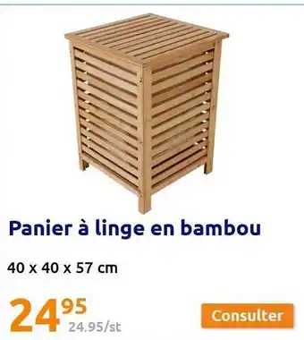 Action Panier à linge en bambou offre