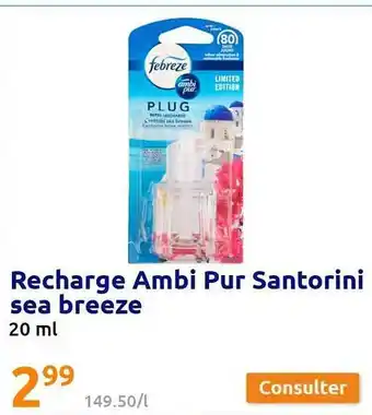 Action Recharge ambi pur santorini sea breeze offre