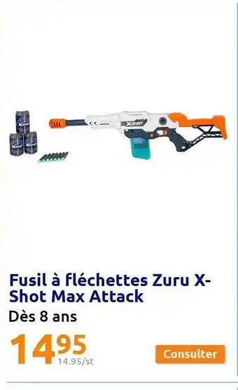 Action Fusil à fléchettes zuru x-shot max attack offre