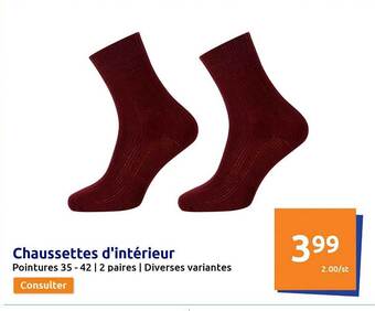 Action Chaussettes d'intérieur offre