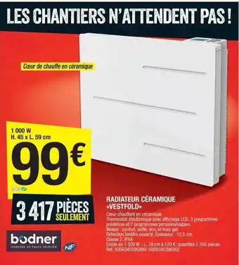 Brico Dépôt Radiateur céramique vestfold offre