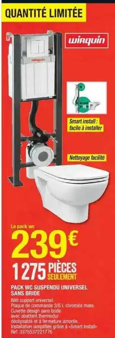 Brico Dépôt Pack wc suspendu universel sans bride offre