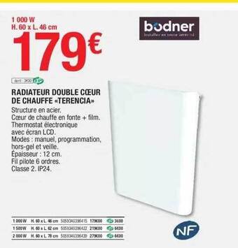 Brico Dépôt Radiateur double cœur de chauffe terencia offre