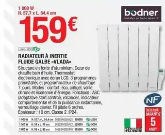 Brico Dépôt Radiateur à inertie fluide galbe vlada offre
