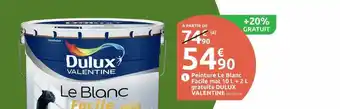 Mr Bricolage Peinture le blanc facile mat 10l + 2l gratuits dulux valentine offre