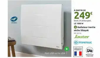 Mr Bricolage Radiateur inertie sèche sibayak sauter offre