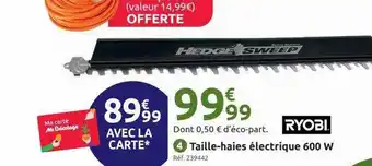 Mr Bricolage Taille-haies électrique 600 w ryobi offre