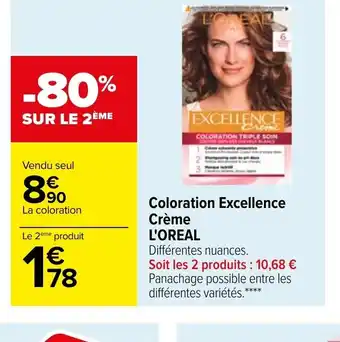 Carrefour l'Oreal Coloration Excellence Crème offre