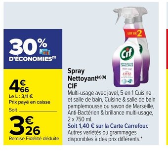 Carrefour Cif Spray Nettoyant offre