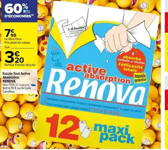 Carrefour Renova Essuie-Tout active Absorption offre