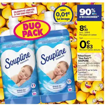 Carrefour Soupline Adoucissant Duo Pack offre