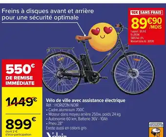 Carrefour Vélo de Ville Avec Assistance électrique offre