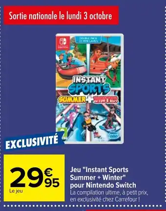 Carrefour Jeu Instant Sports Summer +Winter Pour Nintendo Switch offre