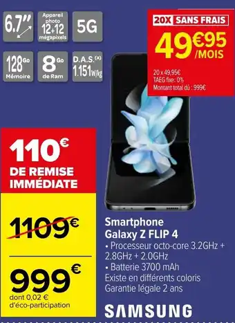 Carrefour Samsung Smartphone Galaxy Z Flip a offre