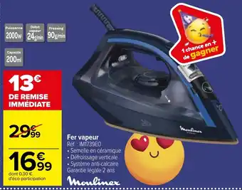 Carrefour Moulinex Fer Vapeur offre
