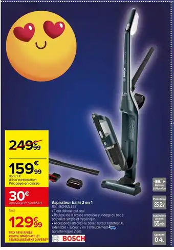 Carrefour Aspirateur Balau 2 En 1 offre