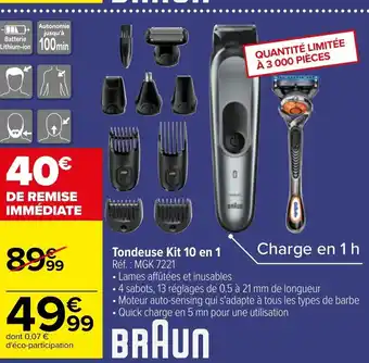 Carrefour Tondeuse Kit 10 En 1 offre