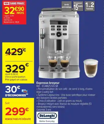 Carrefour Expresso Broyeur offre