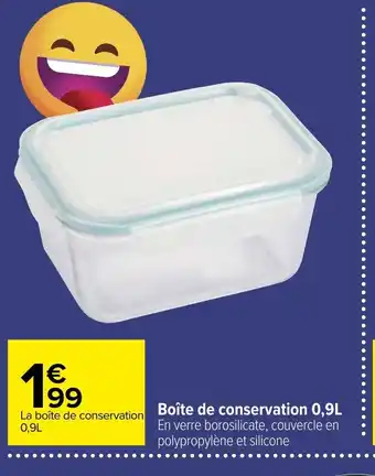 Carrefour Boite de Conservation 0,9L offre