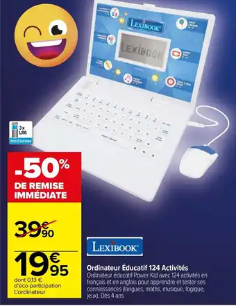 Carrefour Ordinateur éducatif 124 Activités offre