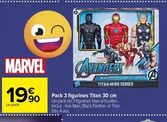 Carrefour Pack 3 Figurines Titan 30cm offre