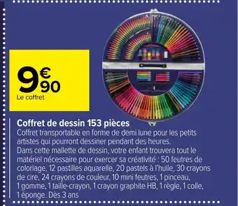 Carrefour Coffret de Dessin 153 Pièces offre