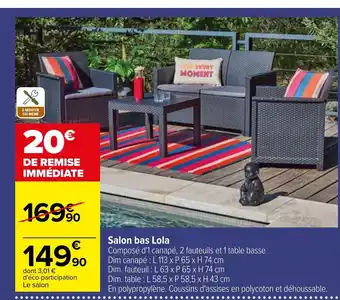 Carrefour Salon Bas Lola offre