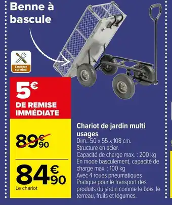 Carrefour Chariot de Jardin Multi Usages offre