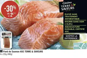 Géant Casino Terre & saveurs bon plan sur le pavé de saumon asc terre & saveurs offre