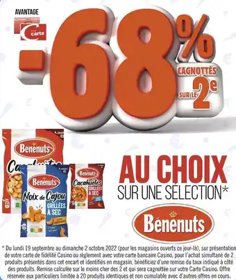 Géant Casino Bénenuts bon plan au choix sur une sélection bénenuts offre