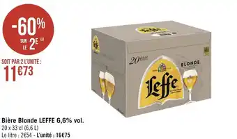 Géant Casino Leffe bière blonde 6,6% vol. offre