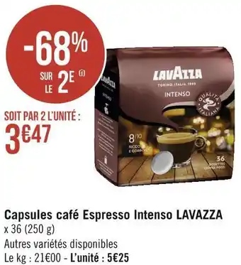 Géant Casino Lavazza capsules café espresso intenso offre