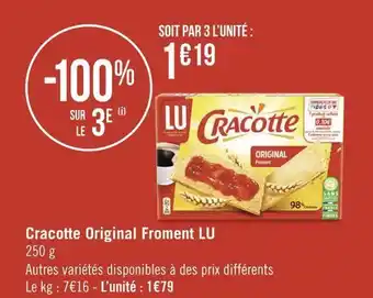 Géant Casino Lu cracotte original froment offre