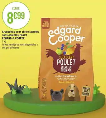 Géant Casino Edgard & cooper croquettes pour chiens adultes sans céréales poulet offre