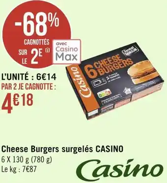 Géant Casino Casino cheese burgers surgelés offre