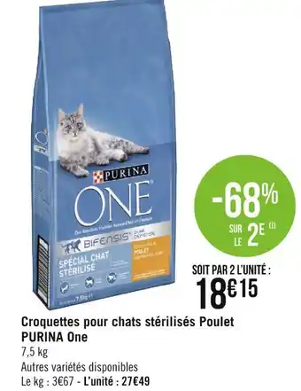 Géant Casino Purina one croquettes pour chats stérilisés poulet offre