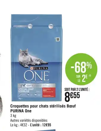 Géant Casino Purina one croquettes pour chats stérilisés bœuf offre