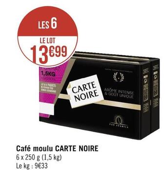Géant Casino Carte noire café moulu offre
