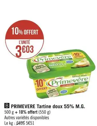 Primevere primevere tartine doux 55% m.g.