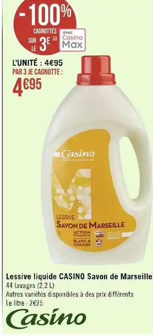 Géant Casino Casino lessive liquide savon de marseille* offre