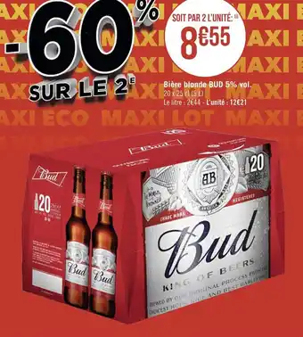 Géant Casino Bud bière blonde 5% vol. offre