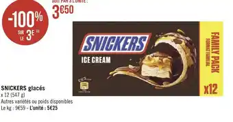Géant Casino Snickers snickers glacés offre