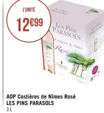 Géant Casino Les pins parasols aop costières de nîmes rosé offre