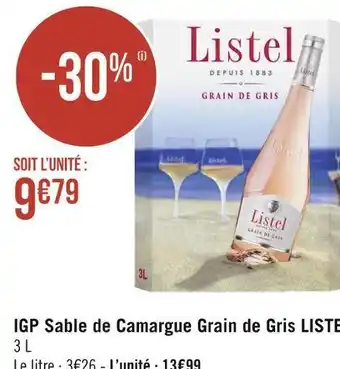 Géant Casino Listel igp sable de camargue grain de gris offre
