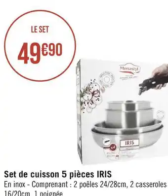 Menastyl set de cuisson 5 pièces iris