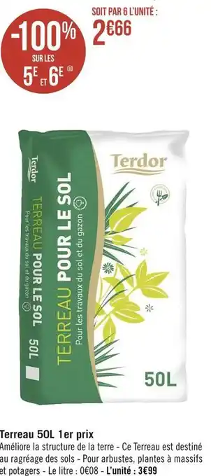 Géant Casino Terreau 50l 1er prix offre